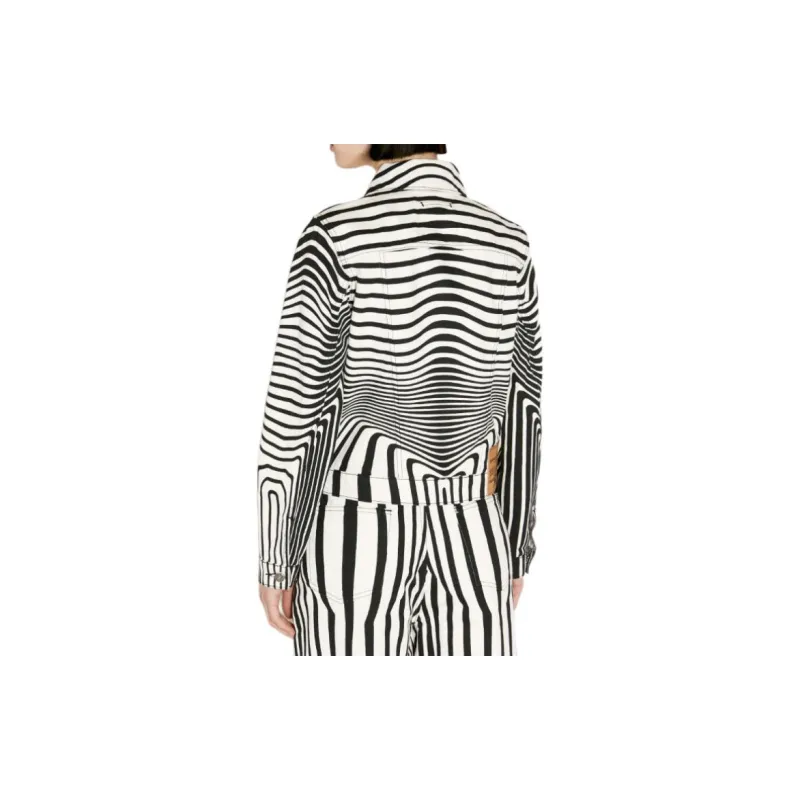 Jean Paul Gaultier Body Morphing Printed Denim Jacket 'White/Black'-1