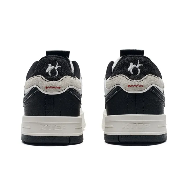 XTEP Thunder Dance STEP 1 Lightweight Low Top Skateboard Shoes Men's Black/Sail White-3