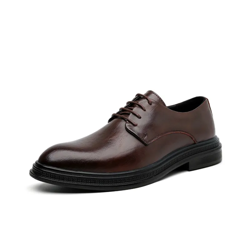 XIAOTOULANG Dress Shoes Men Low Top Black/Brown-14
