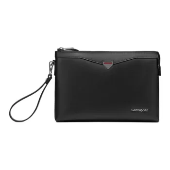 SAMSONITE Cow Leather Clutch Small Size Men's Black