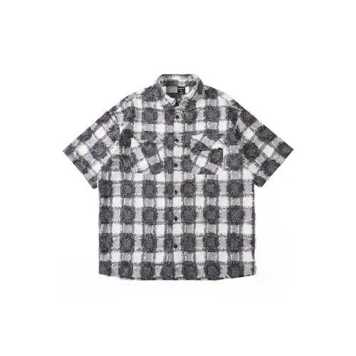 WAYNEXZAVIER Shirts Men Black/White Plaid