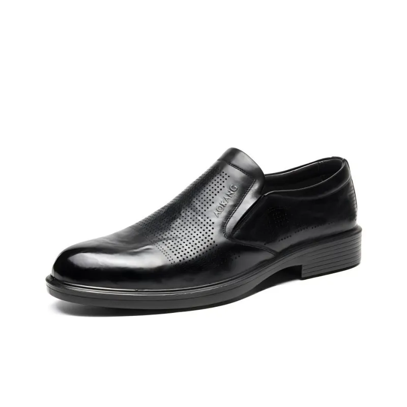 AOKANG Dress Shoes Men Low Top Black-0