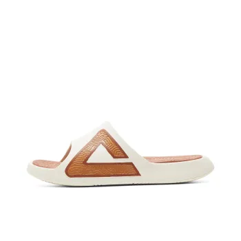 PEAK Extreme National Creativity Slide Slippers Men's Canvas White With Taifei Brown