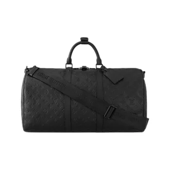 LOUIS VUITTON Keepall Bandouliere 50 Monogram Shadow Black