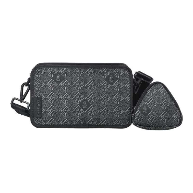 Hush Puppies Cow Leather Crossbody Bag, Shoulder Bag Men's Black-1