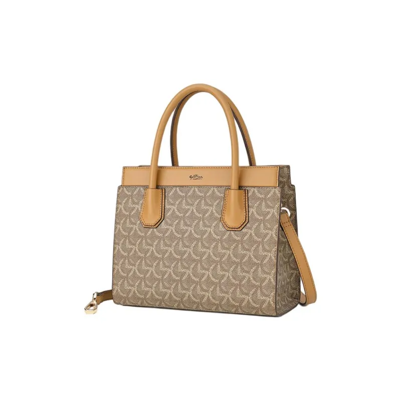 GOLDLION PVC Birkin Bag Shoulder Bag Crossbody Bag Handbag Small Size Unisex Khaki/Apricot/Brown-5