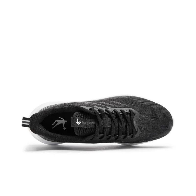 QIAODAN Light LITE Running Shoes Men Low Top Black Jordan White-3