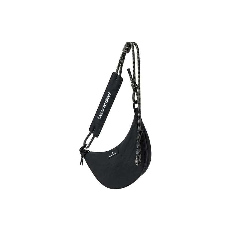 LIVEBOX EN DIRECT Nylon Crossbody Bag Shoulder Bag Dumpling Bag Small Size Unisex Black/Khaki-1