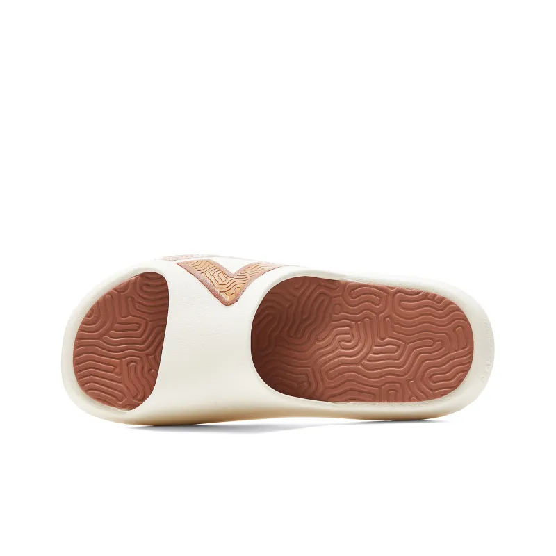 PEAK Extreme National Creativity Slide Slippers Men's Canvas White With Taifei Brown-3