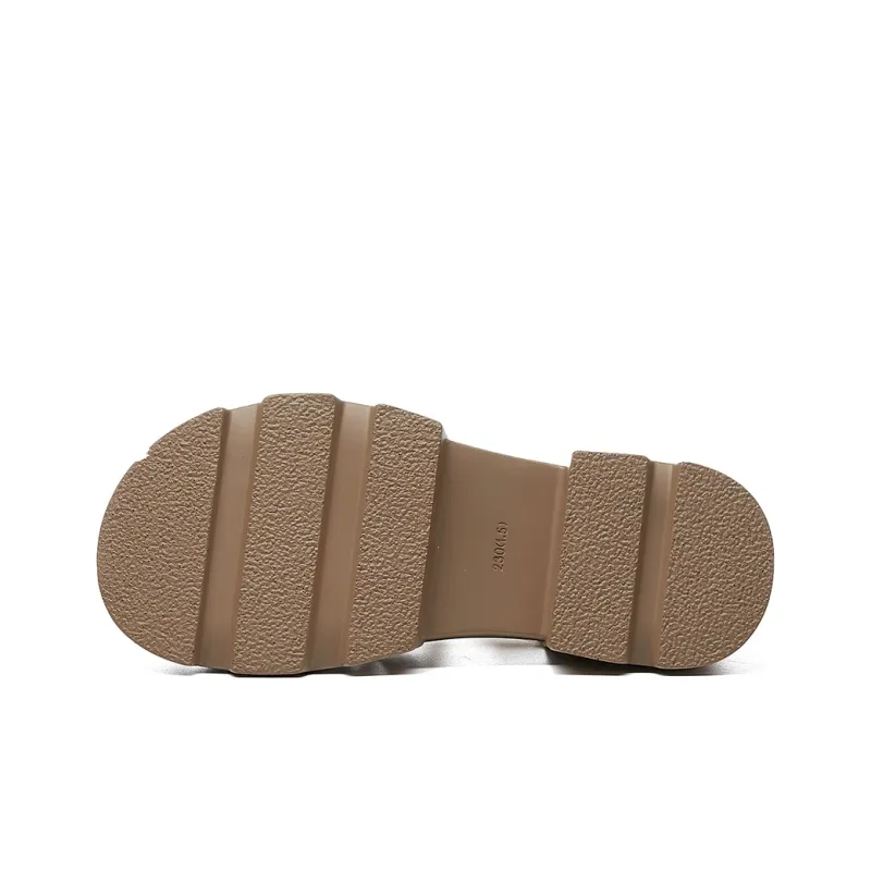 HLA Roman Sandals Women's 2024 New Arrival Closed Toe Cut Out Woven Platform Height Increasing Piggy Shoe-11