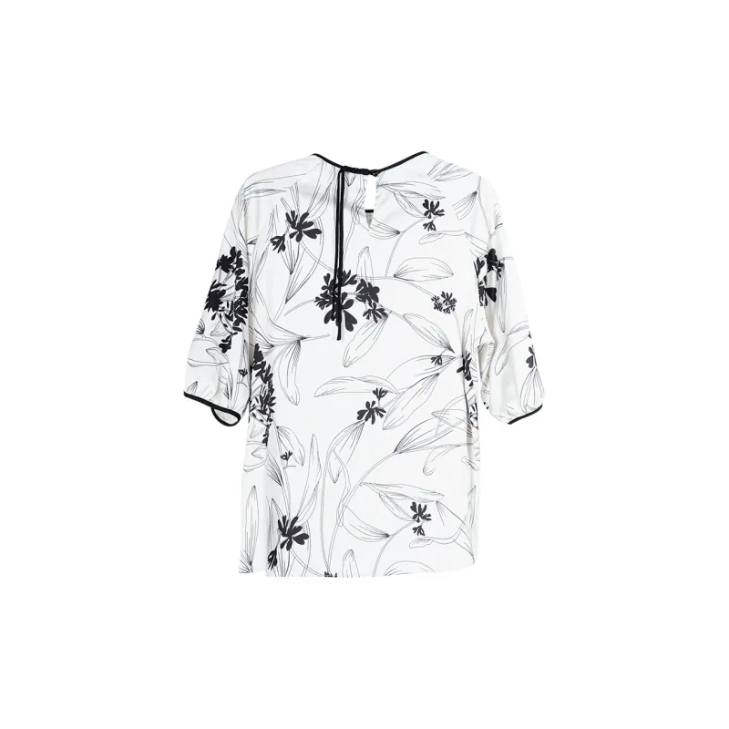 MISSSHINE Shirt Women's Black White-1