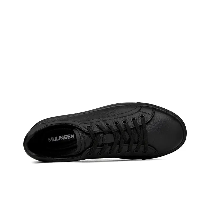 Mulinsen Slip Resistant, Abrasion Resistant, Lightweight Low Top Skateboard Shoes Men's Black-1