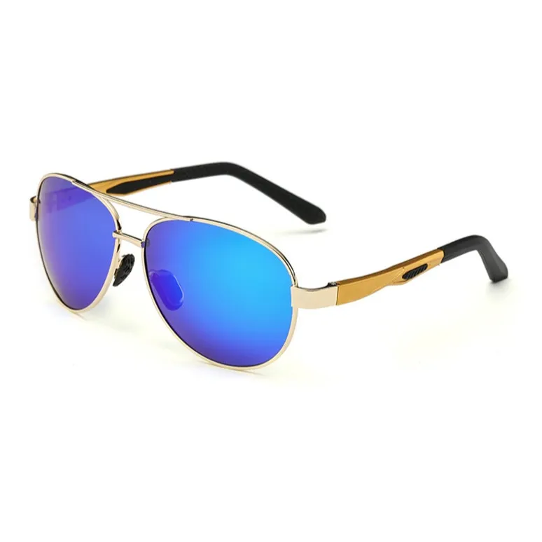 Thunder Pailong Alloy Aviator Sunglasses Men's Gold/Gray-0