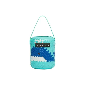 MARNI Polypropylene With Cow Leather Bucket Bag Handbag Women's Light Blue