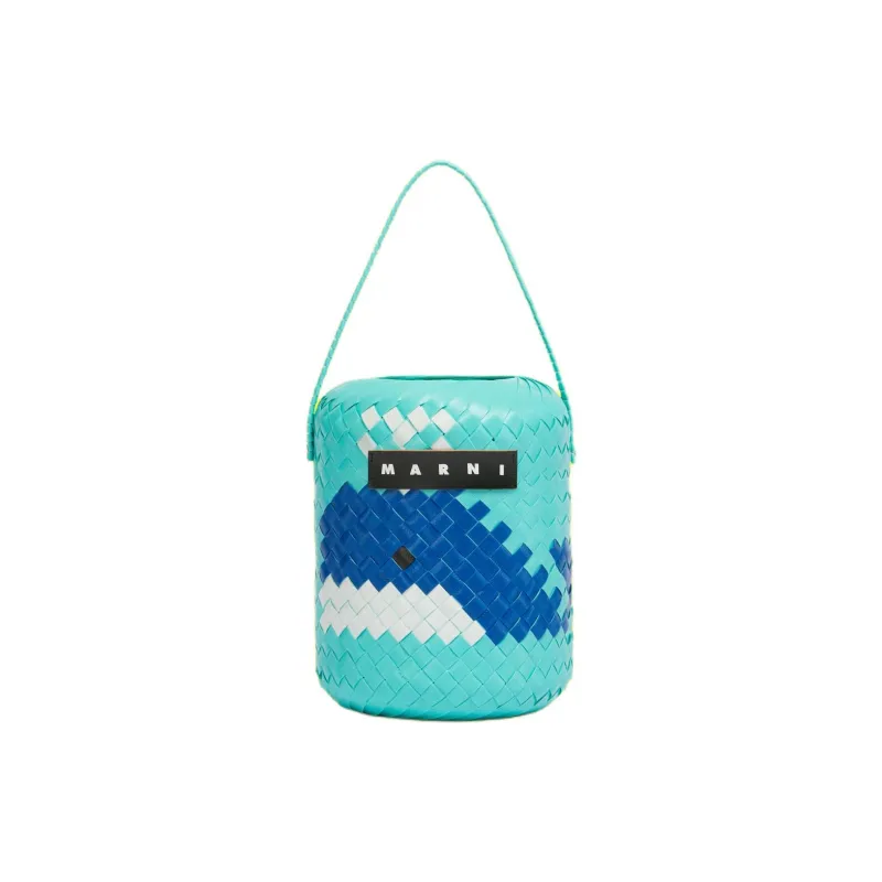 MARNI Polypropylene With Cow Leather Bucket Bag Handbag Women's Light Blue-0
