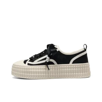 HLA Skateboard Shoes Women's Low Top Black/Pink/Beige