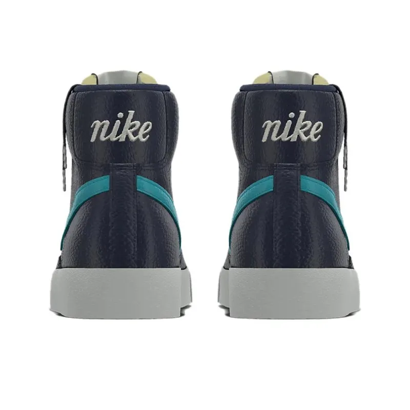Nike Blazer Slip-Resistant Cushioning Wear-Resistant High-Top Skateboard Shoes Unisex Black Blue-3
