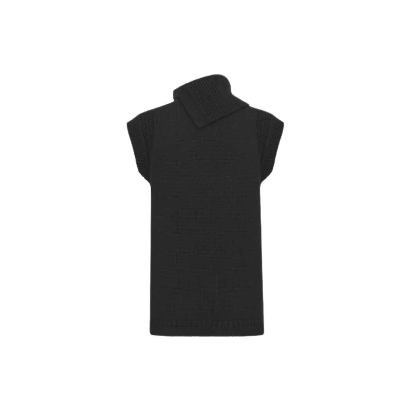 DIOR Stand Collar Sleeveless Sweater Sweater Women's Black-1