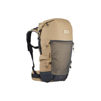 DECATHLON Polyamide Outdoor Mountaineering Bag Backpack Regular Unisex Khaki Fabric Color