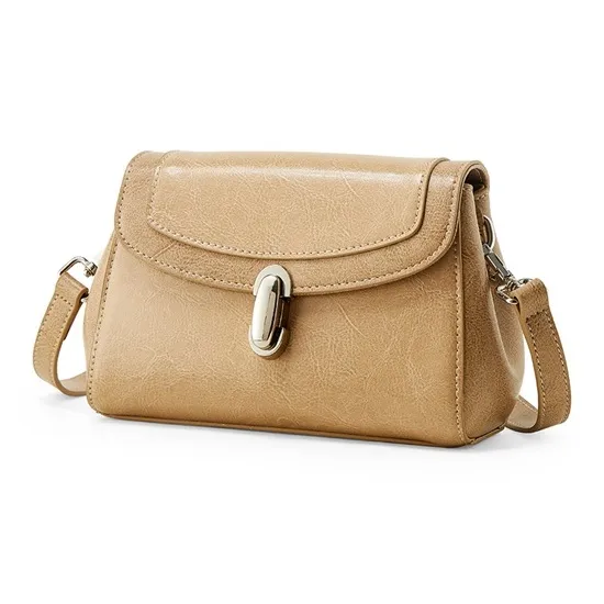 Teenmix Cow Leather With Synthetic Leather Underarm Shoulder Bag, Crossbody Bag Trumpets Women's Black/White/Khaki-10