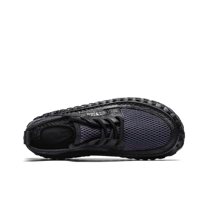 G.N.SHIJIA Men's Casual Shoes Men Low Top Black/Khaki-3