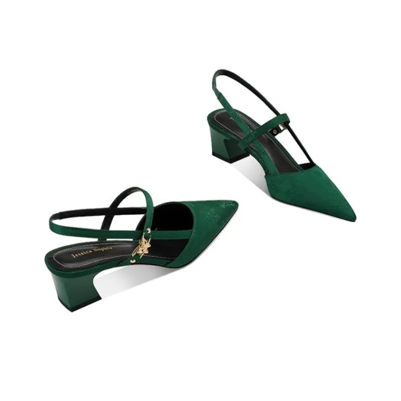 JESSICA SOPHIA Strap Sandals 5cm Women's Green-1