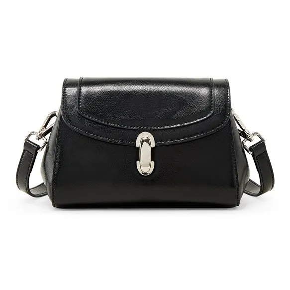 Teenmix Cow Leather With Synthetic Leather Underarm Shoulder Bag, Crossbody Bag Trumpets Women's Black/White/Khaki-1