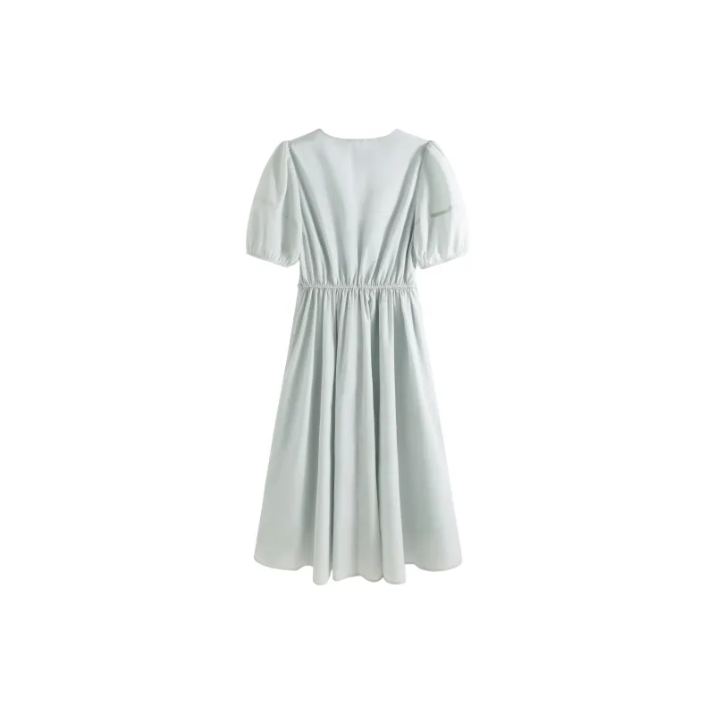 SUBEN Short Sleeved Dresses Women's Light Blue-1