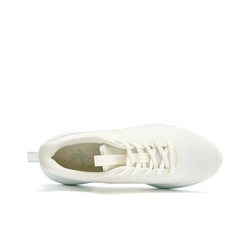 QIAODAN Light LITE Cushioning Anti Slip And Wear Resistant Low Top Running Shoes Women's Ivory Light Green-3