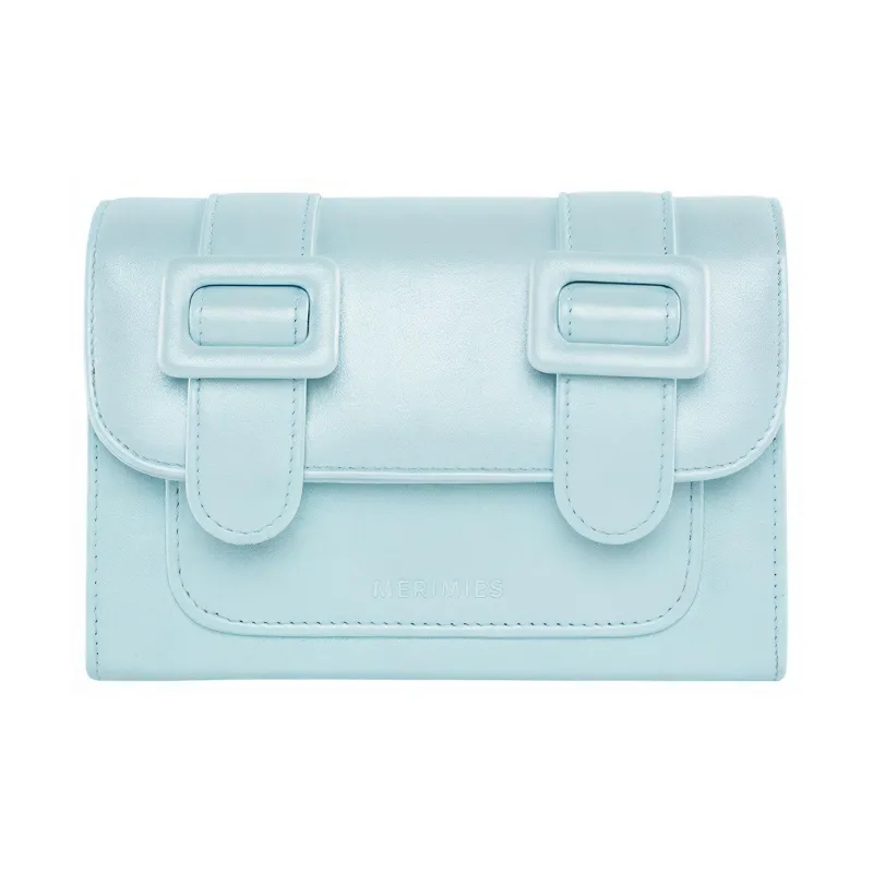 MERIMIES Official Satchel Bag PU Leather Premium Urban Chic Style Shoulder Bag, Crossbody Bag Trumpets Women's Blue-2