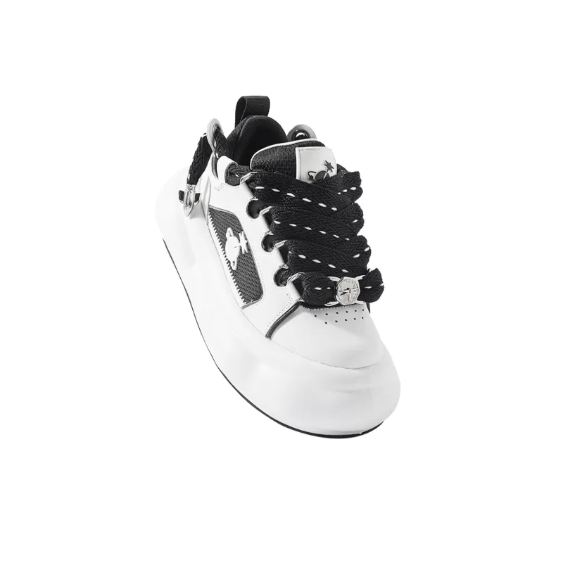 OmniPlanet Cushioning Balance Lightweight Height Increasing Low Top Skateboard Shoes Unisex White-4
