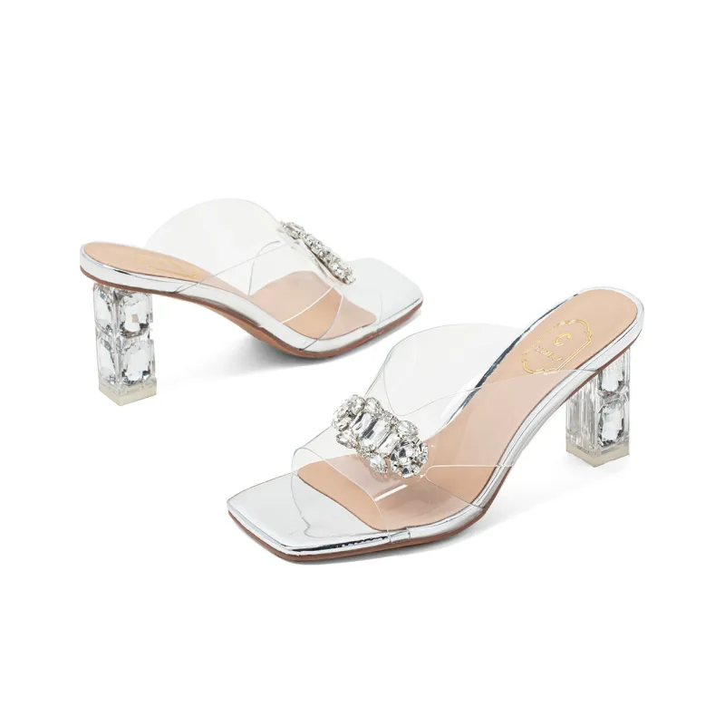 COMELY Slide Slippers Women's Silver/Purple-2