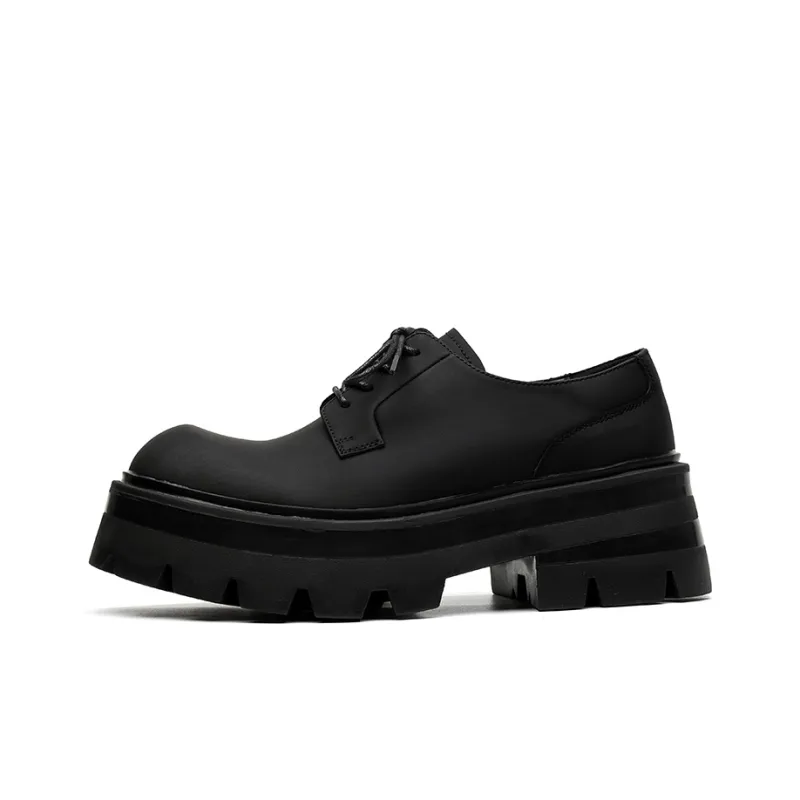 Zuogedu Fashion Versatile Derby Shoes Trendy Big Head Casual Shoes Men's Black-0