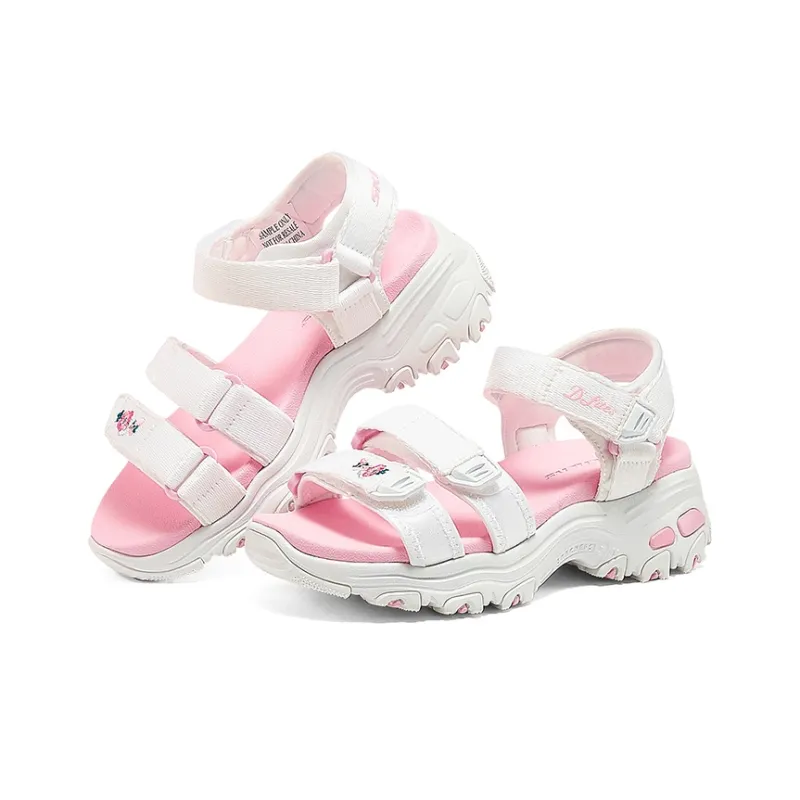 Skechers D'LITES Series Children's Sandals White Pink Teenagers-2