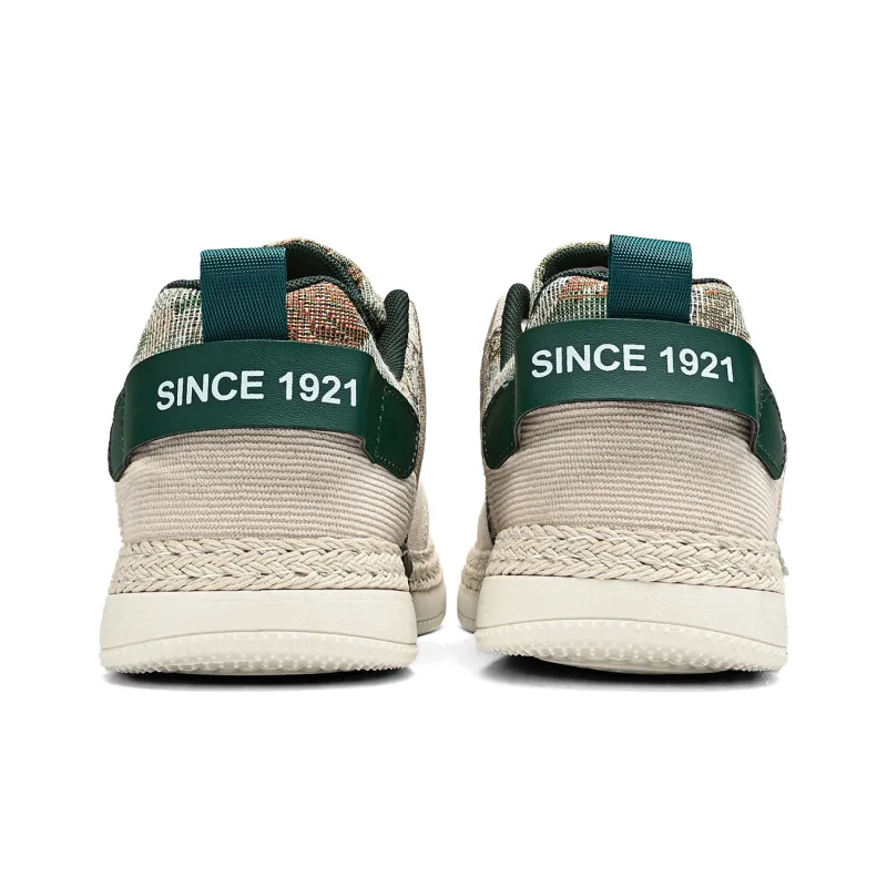 Binary Cushioning Abrasion Resistant Lightweight Breathable Slip Resistant Low Top Canvas Shoes Men's Beige Green-5
