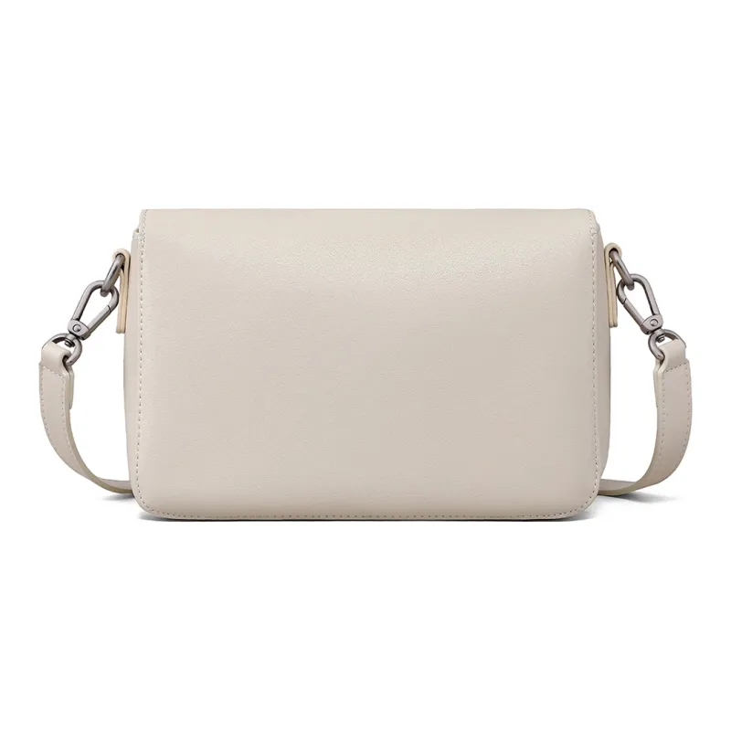 PT'SON Cow Leather With Synthetic Leather Shoulder Bag Women's Ecru/Cream Apricot-1
