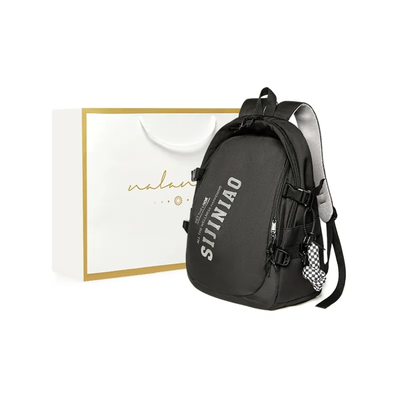 Narandu Fabric Backpack Unisex Gray/Midnight Black/Orange Combo-5