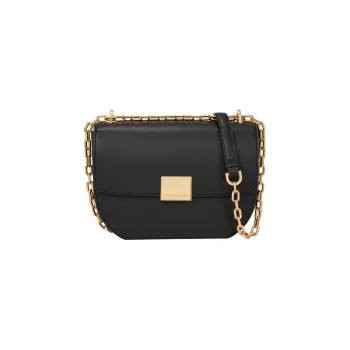 KARL LAGERFELD Cow Leather Handbag Shoulder Bag Crossbody Bag Small Size Women's Black