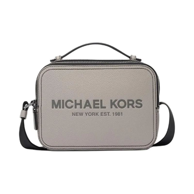 MICHAEL KORS Cow Leather With Artificial Leather Shoulder Bag, Crossbody Bag, Handbag Men's Gray-0