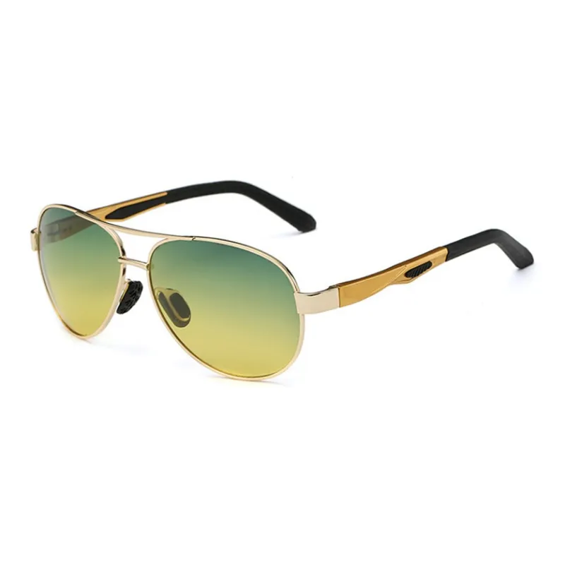 Thunder Pailong Alloy Aviator Sunglasses Men's Gold/Gray-3