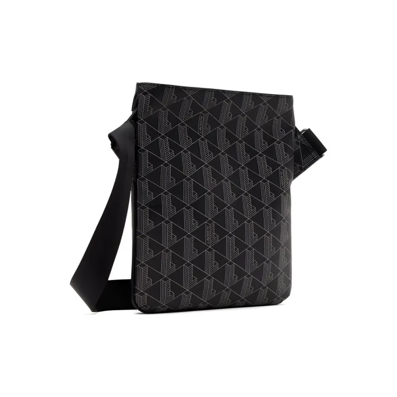 LACOSTE PVC Shoulder Bag Men's Black & Gray-1