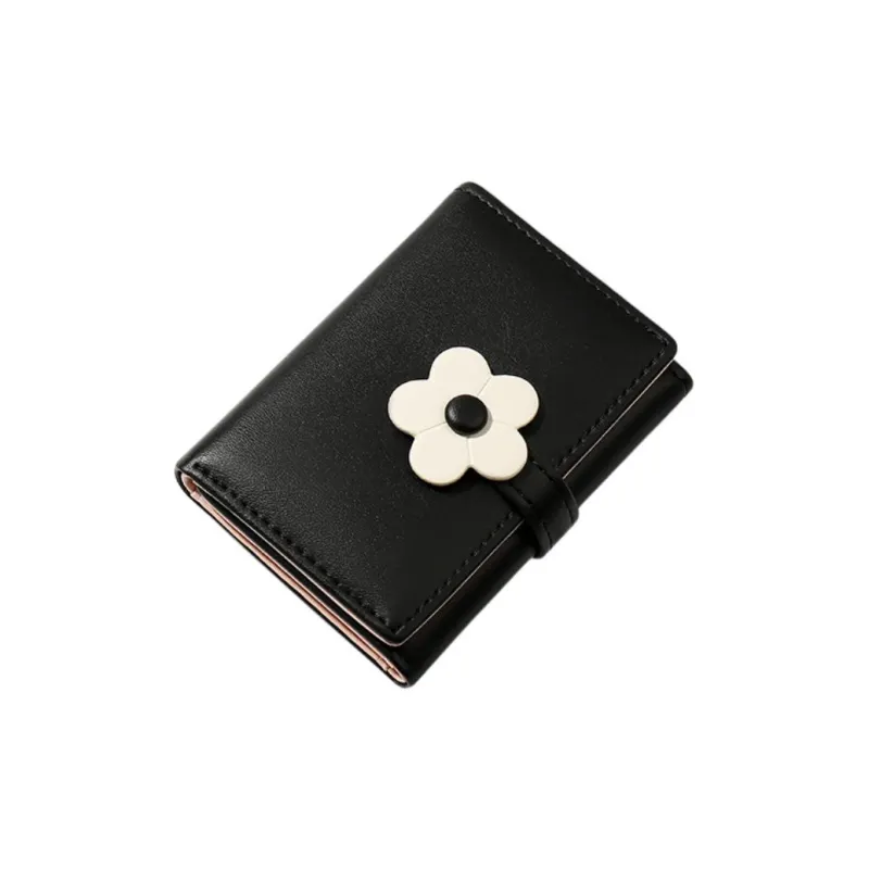 Worm's Home Pu Card Holder Regular Women's Black/Pink/Blue/Yellow/Green-1