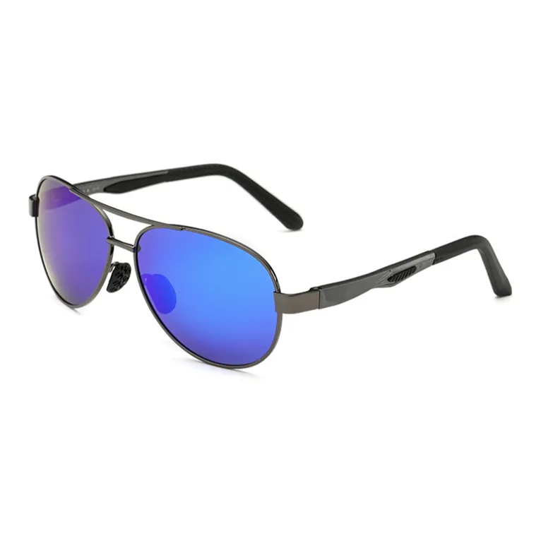 Thunder Pailong Alloy Aviator Sunglasses Men's Gold/Gray-2