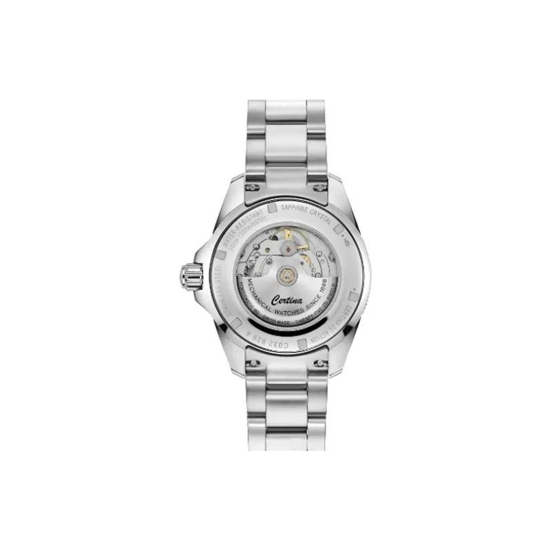 CERTINA Automatic Mechanical Movement Unisex Watch 41mm Black Dial Stainless Steel Case Stainless Steel Watchband-1