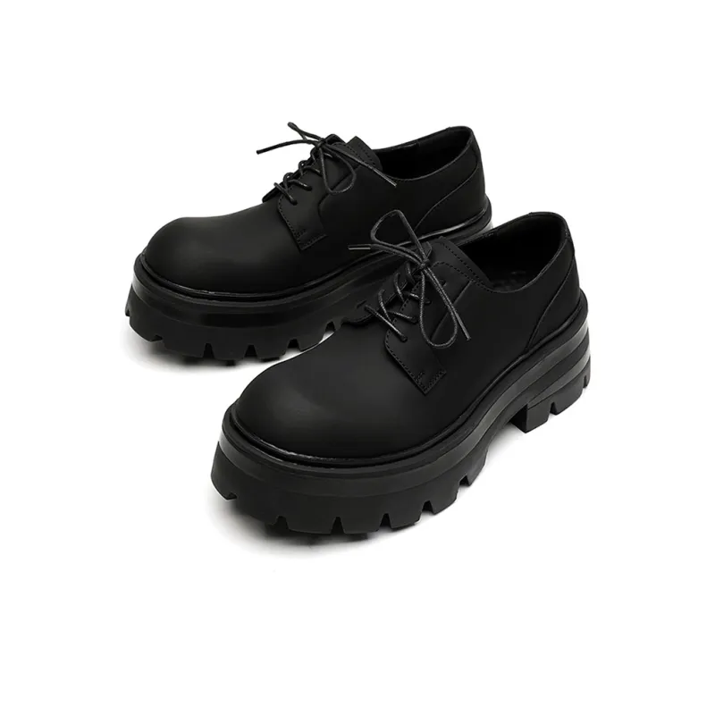 Zuogedu Fashion Versatile Derby Shoes Trendy Big Head Casual Shoes Men's Black-2