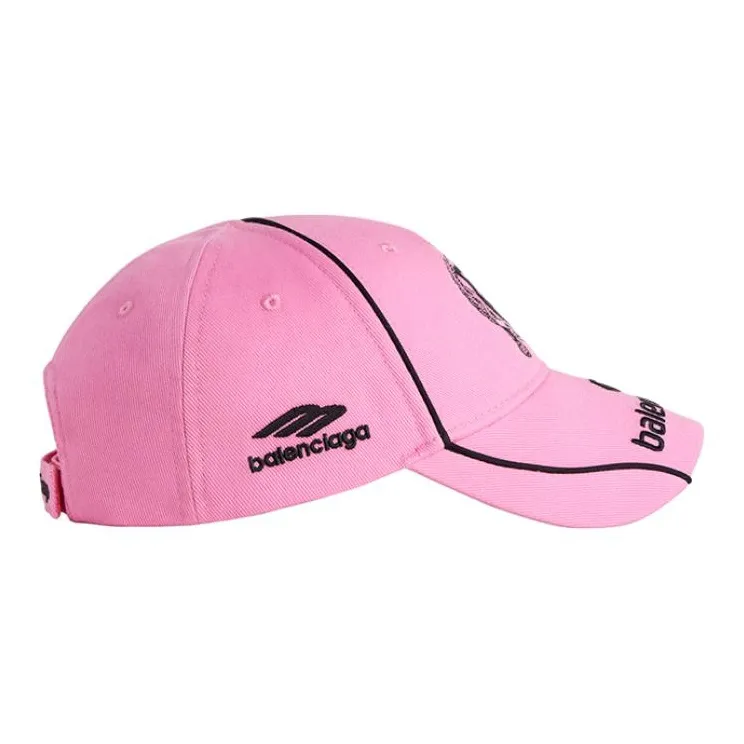 Balenciaga Cotton Baseball Caps Unisex Pink-5