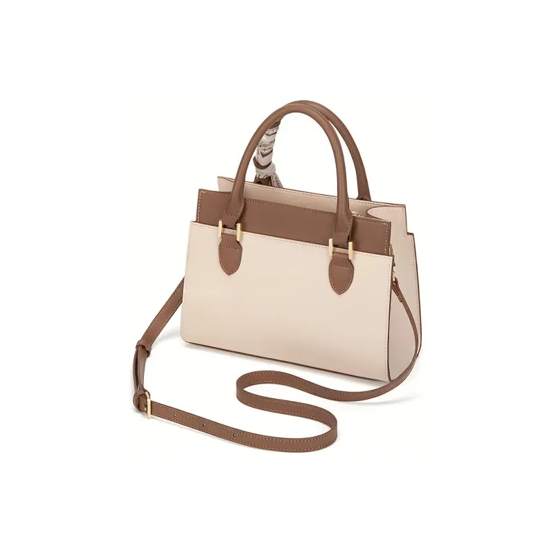 Simvay Clos Cow Leather With Synthetic Leather Crossbody Bag Handbag Tote Mom Bag Medium Size Women's Burgundy/Ecru-10