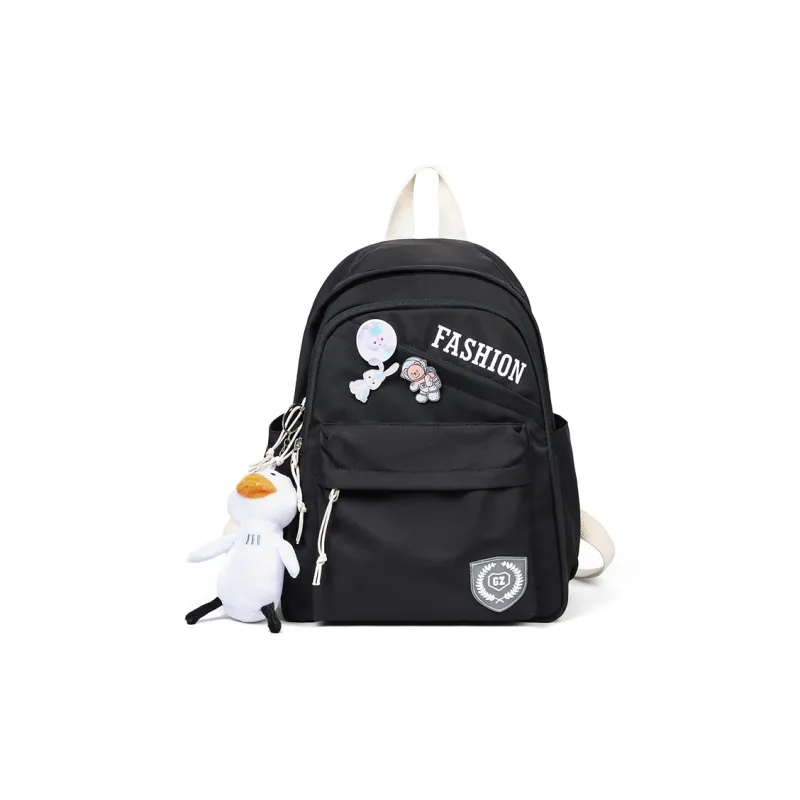 Kevin Cohen Nylon Fabric Backpack Regular Unisex White/Black-8