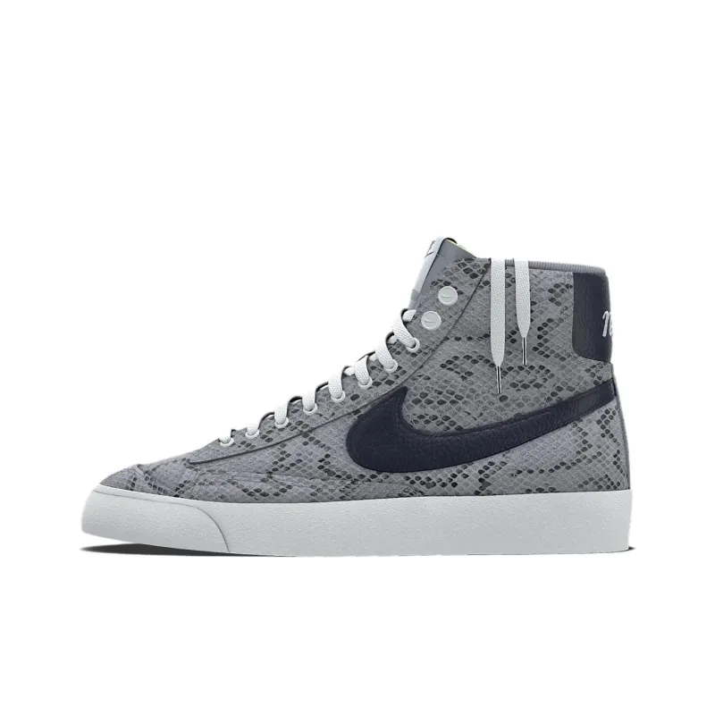 Nike Anti-Slip Wear-Resistant High-Top Skateboard Shoes Unisex Gray Black-0