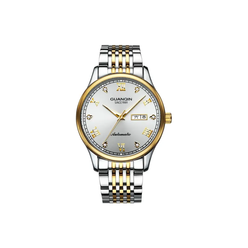 GUANQIN GJ16136.JGD Mechanical Movement Stainless Steel Watchband Watch Men's Watches Silver Dial-0